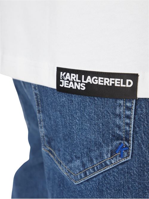 T-shirt uomo bianca in cotone bio Karl Lagerfeld jeans | A2M17038100